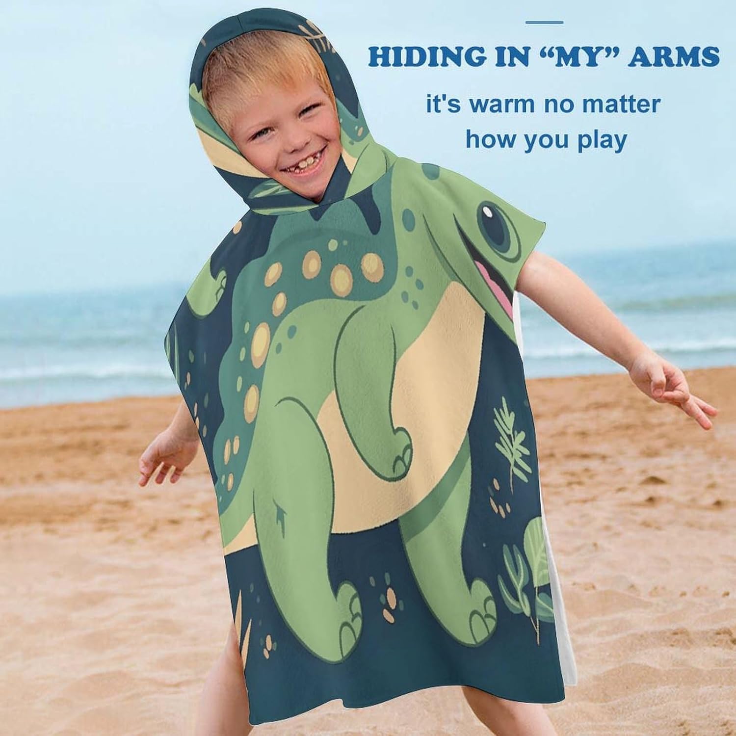 Cute Dinosaur Kids Hooded Bath Towel