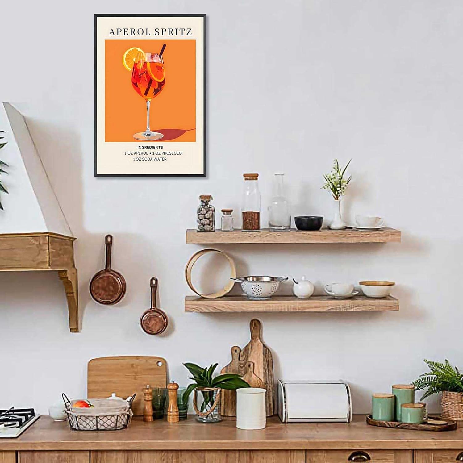Vintage Cocktail Poster Framed 12x16in Wall Art