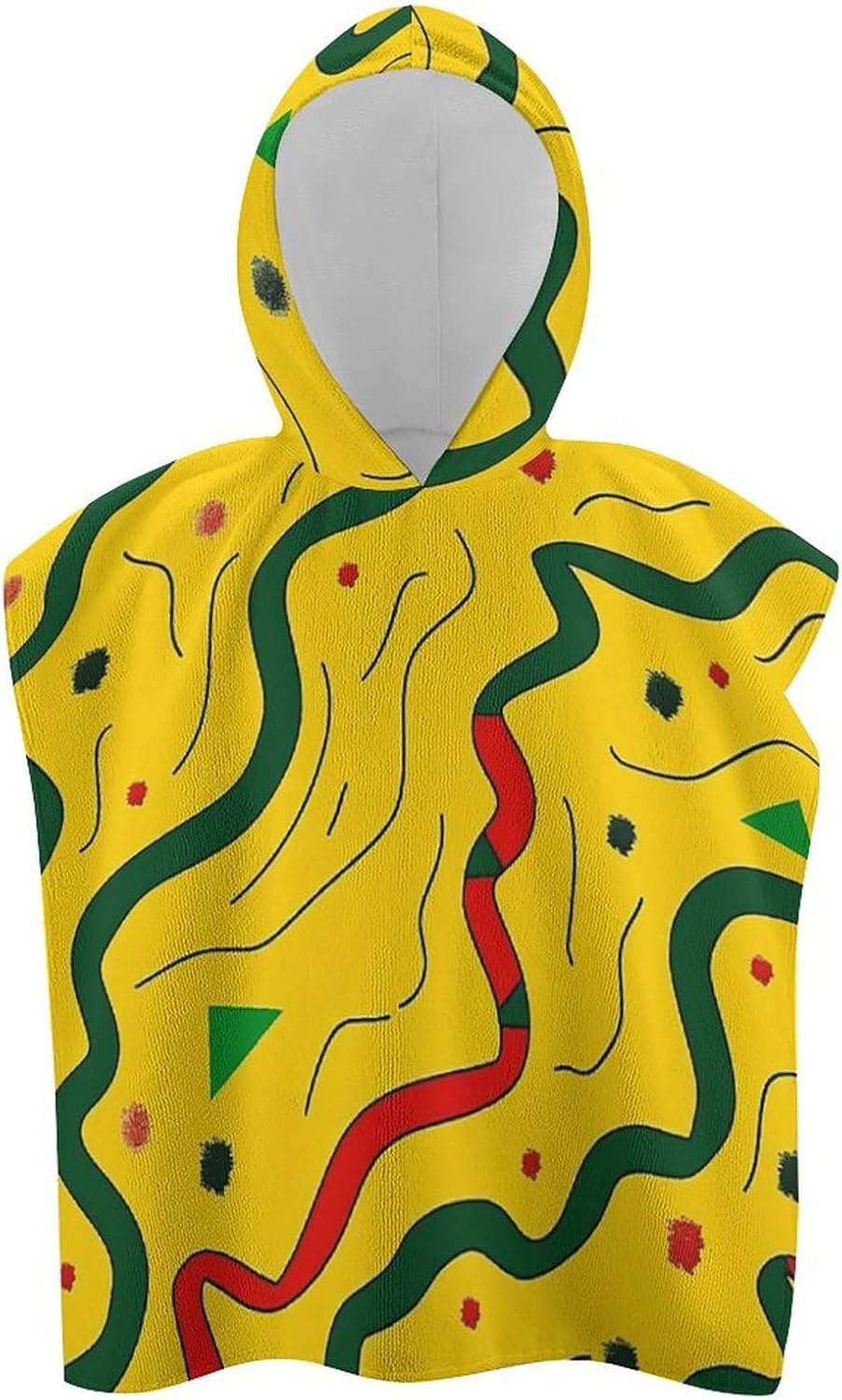 Kids Hooded Bath Towel with Wavy Lines