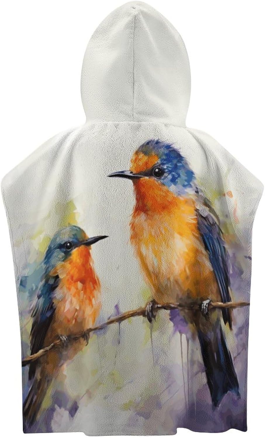 Kids Hooded Bath Towel with Bird Print