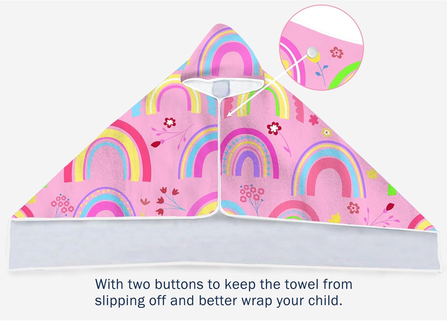 Bonsai Tree Rainbow Hooded Beach Towel for Kids