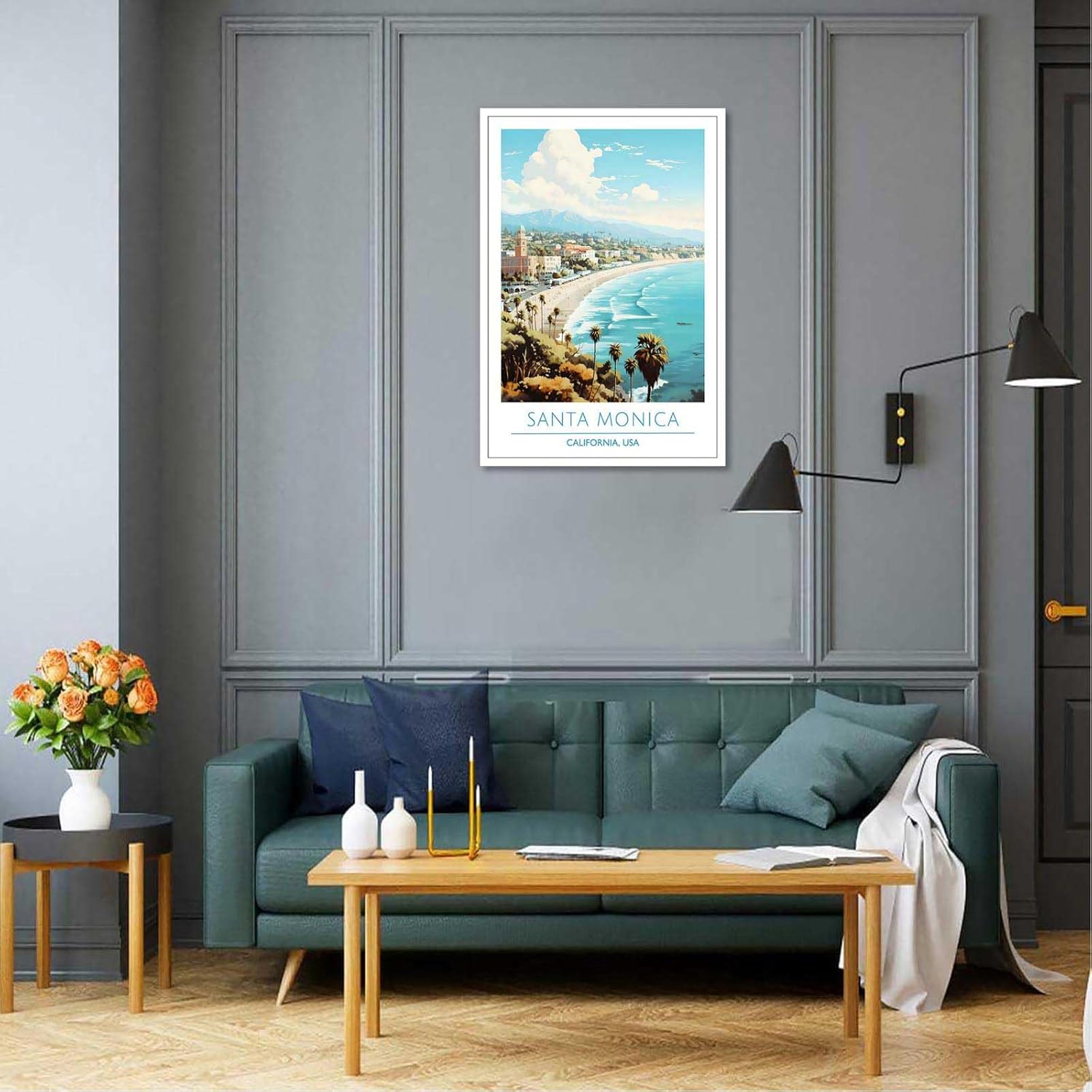 Santa Monica Coast Poster 24x36in Unframed