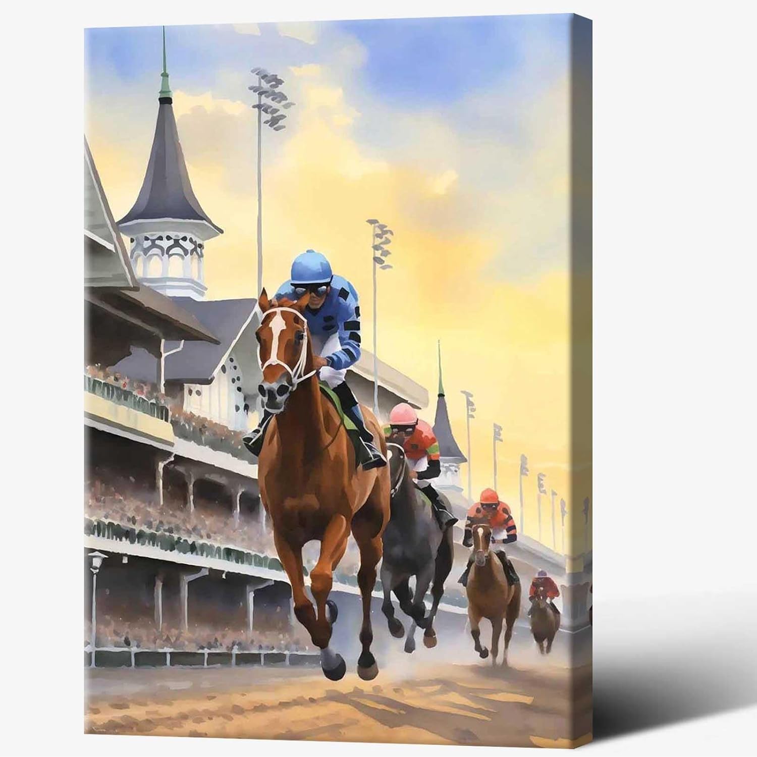Retro Horse Racing Poster Framed 12x16in