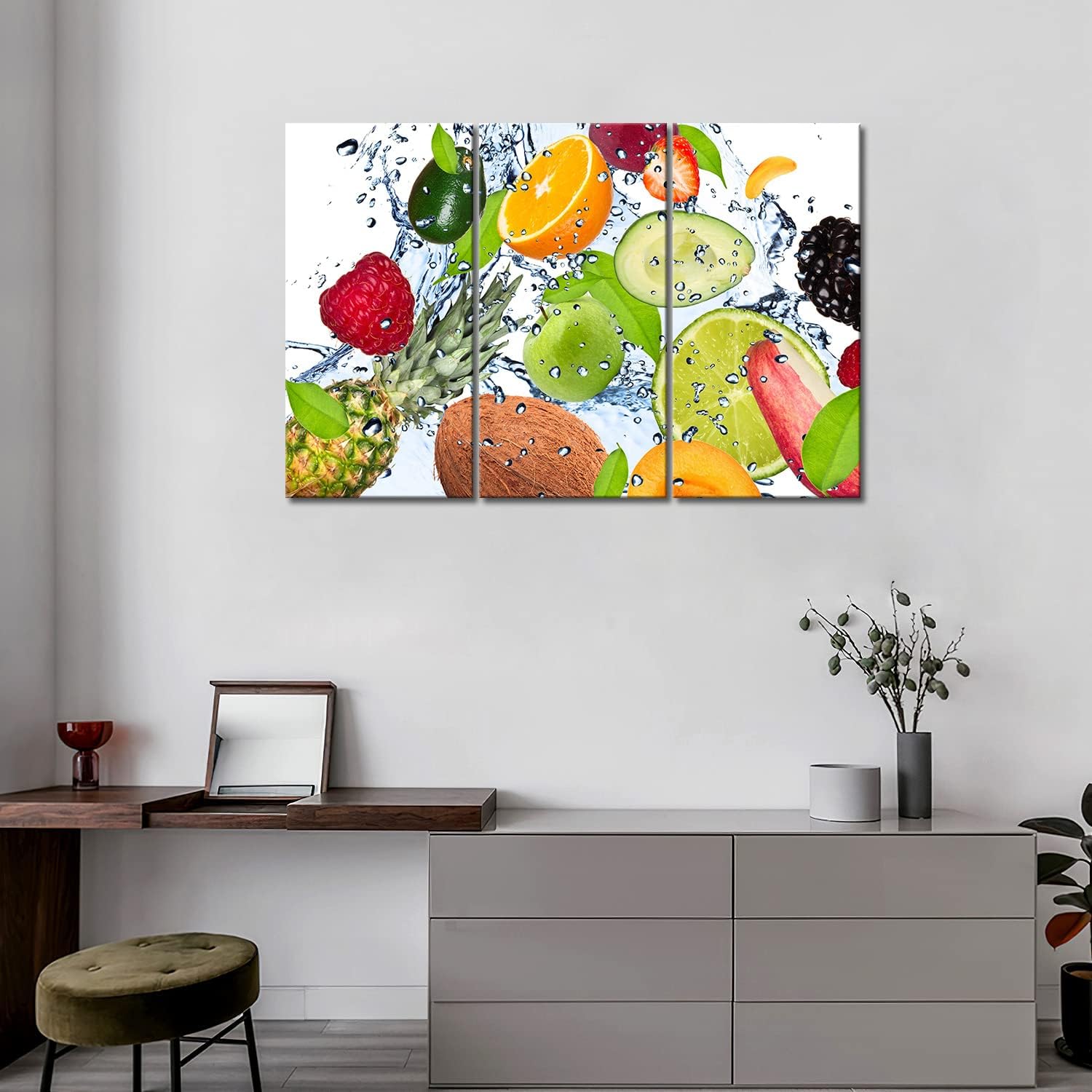 Colorful Fruit Wall Art 3 Panel Canvas Print