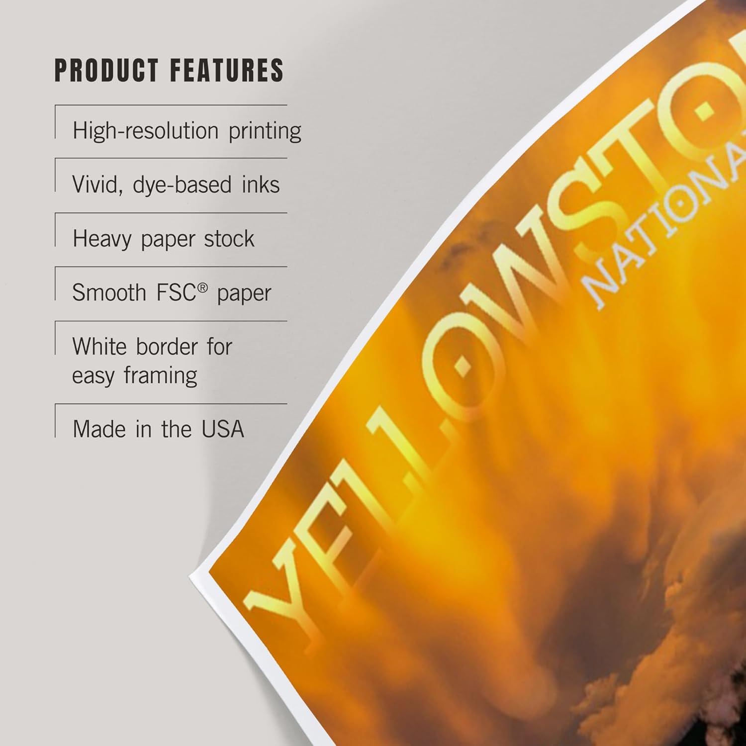 Lantern Press 8x12 Art Print Yellowstone Yellow Sky