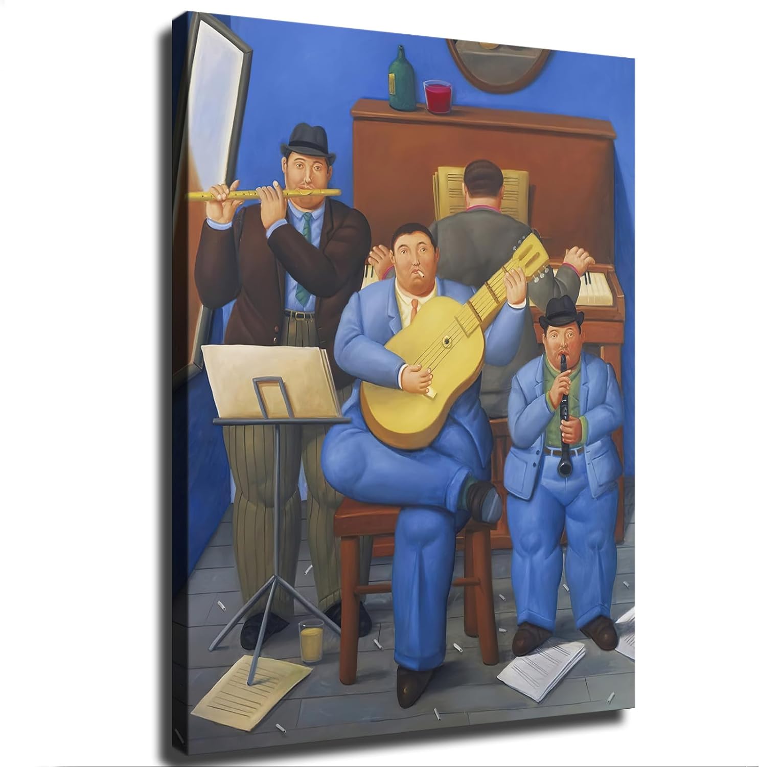 Fernando Botero Musicians Poster Canvas Wall Art