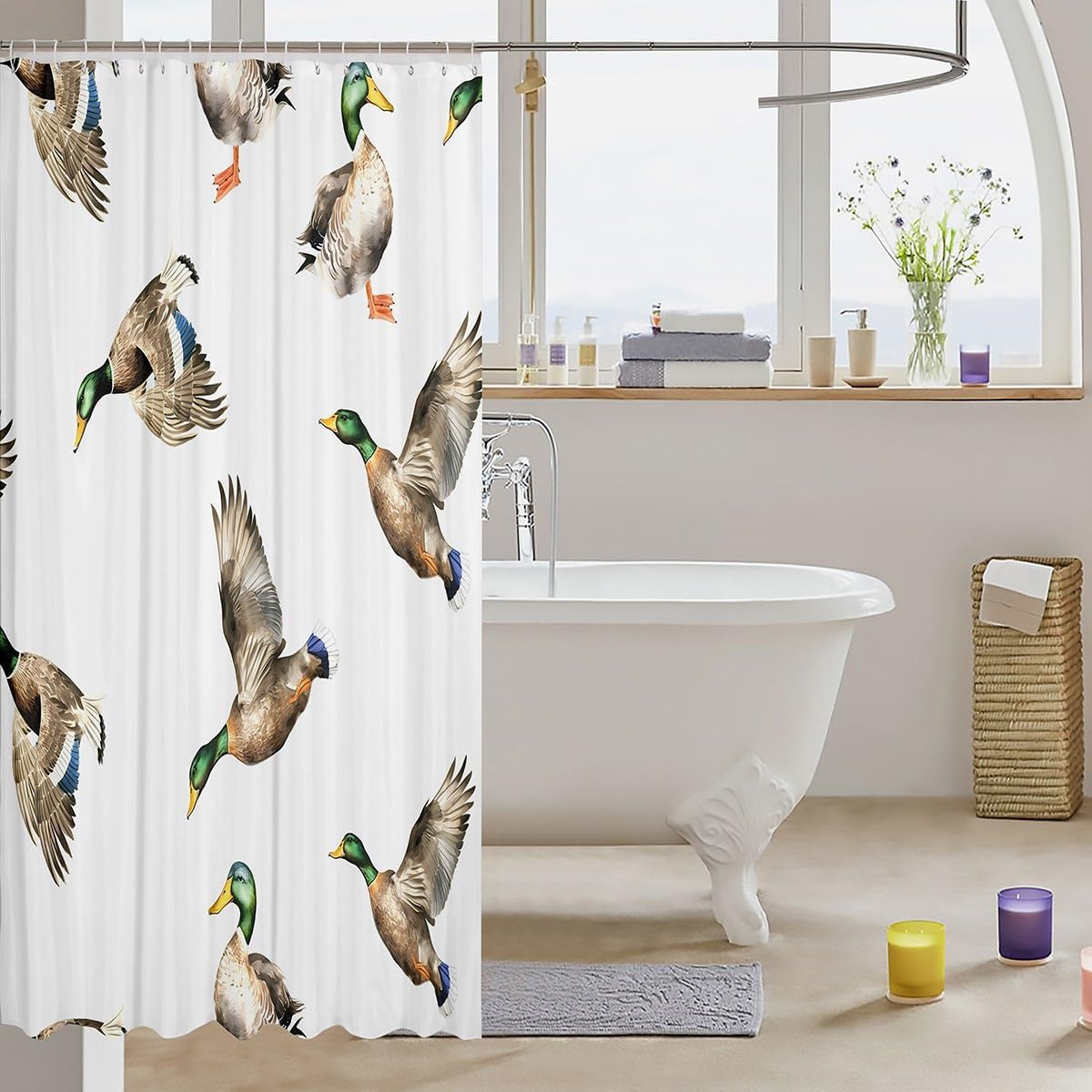 Feelyou Wild Animal Shower Curtain Set 72x72 for Kids