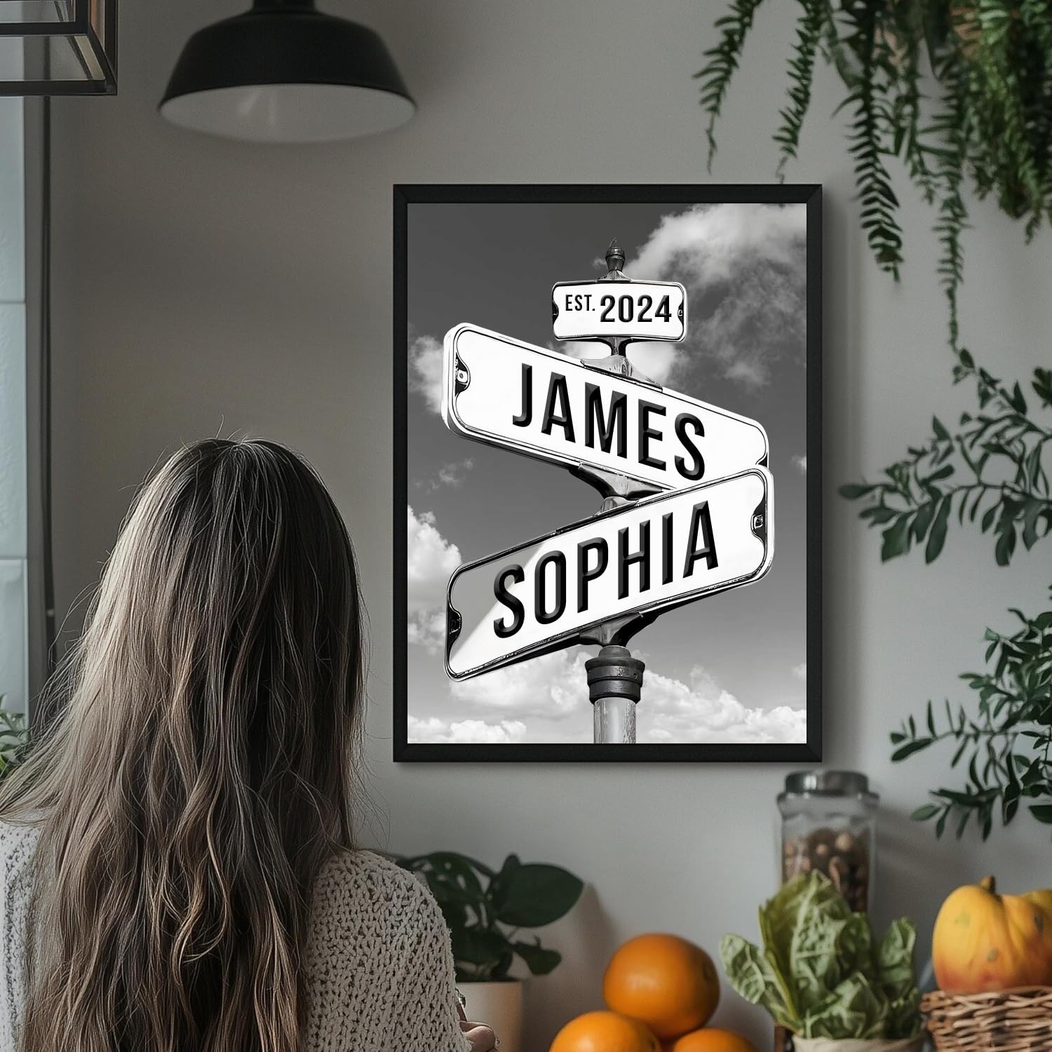 Personalized Couples Street Sign Canvas With Names