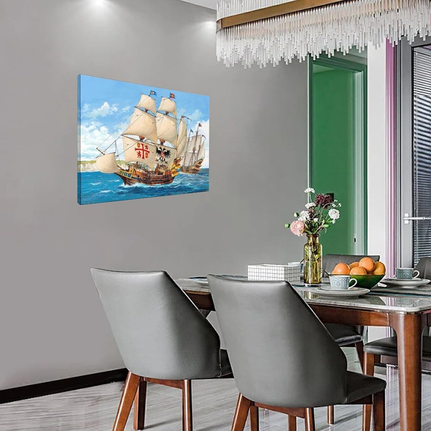 17th Century Spanish Sailing Ships Canvas Poster 24x16inch