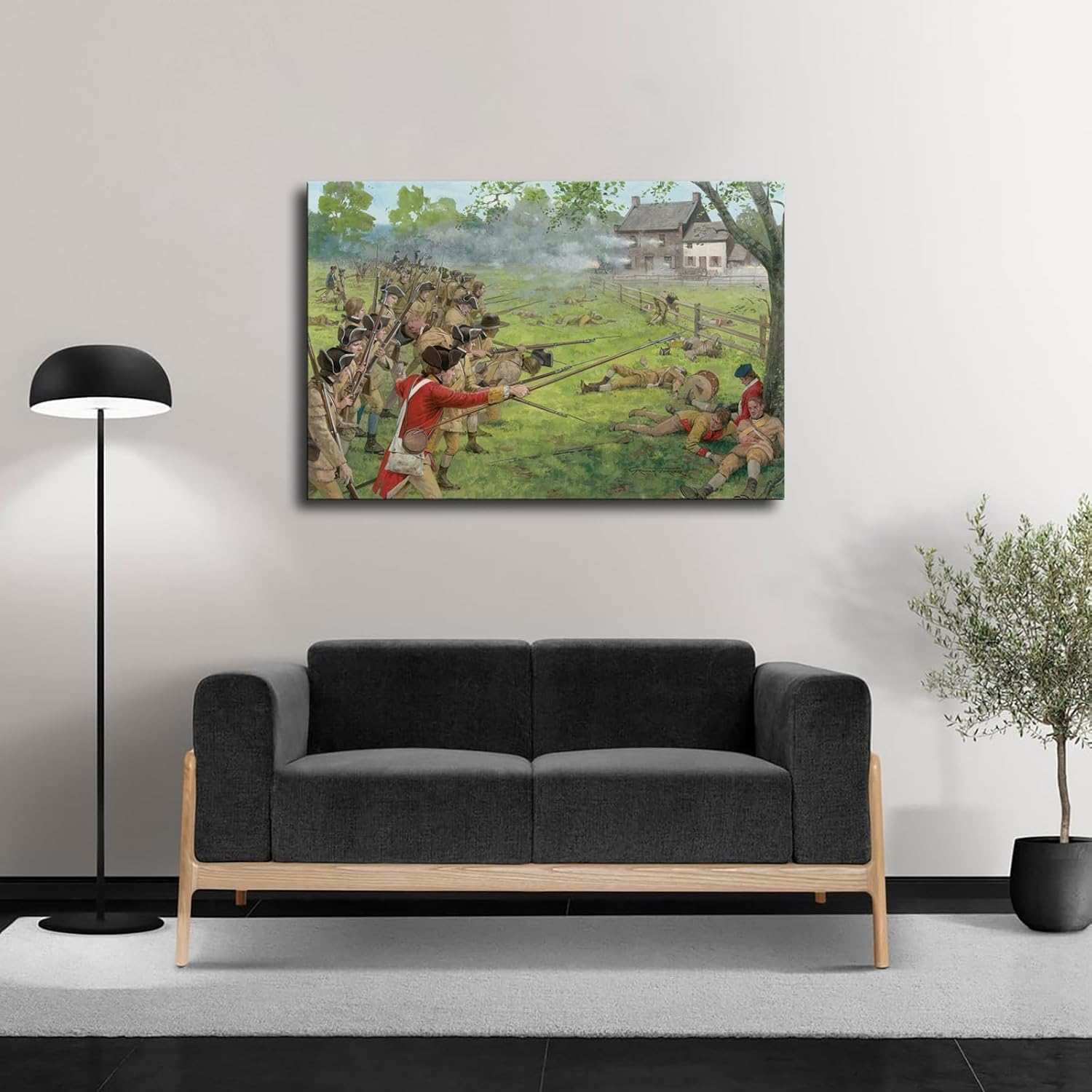 Battle of Lexington American Revolutionary War Poster Canvas Wall Art Print 16x24inch Unframed