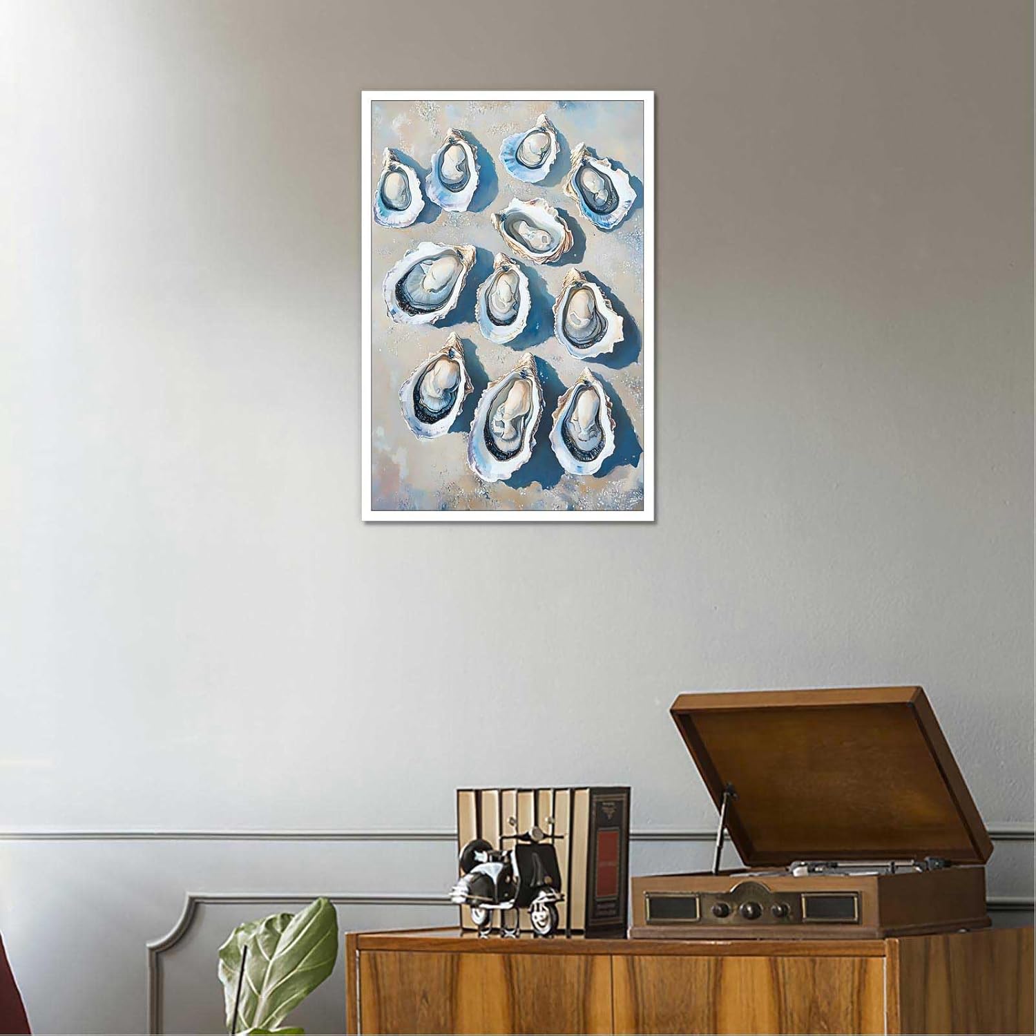 Retro Simple Oyster Poster 12x16in Unframed