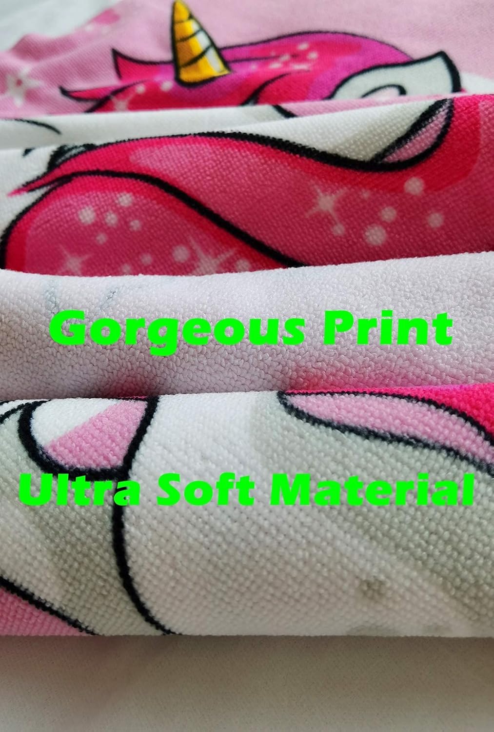 Kids Hooded Poncho Towel with 3D Unicorn Design