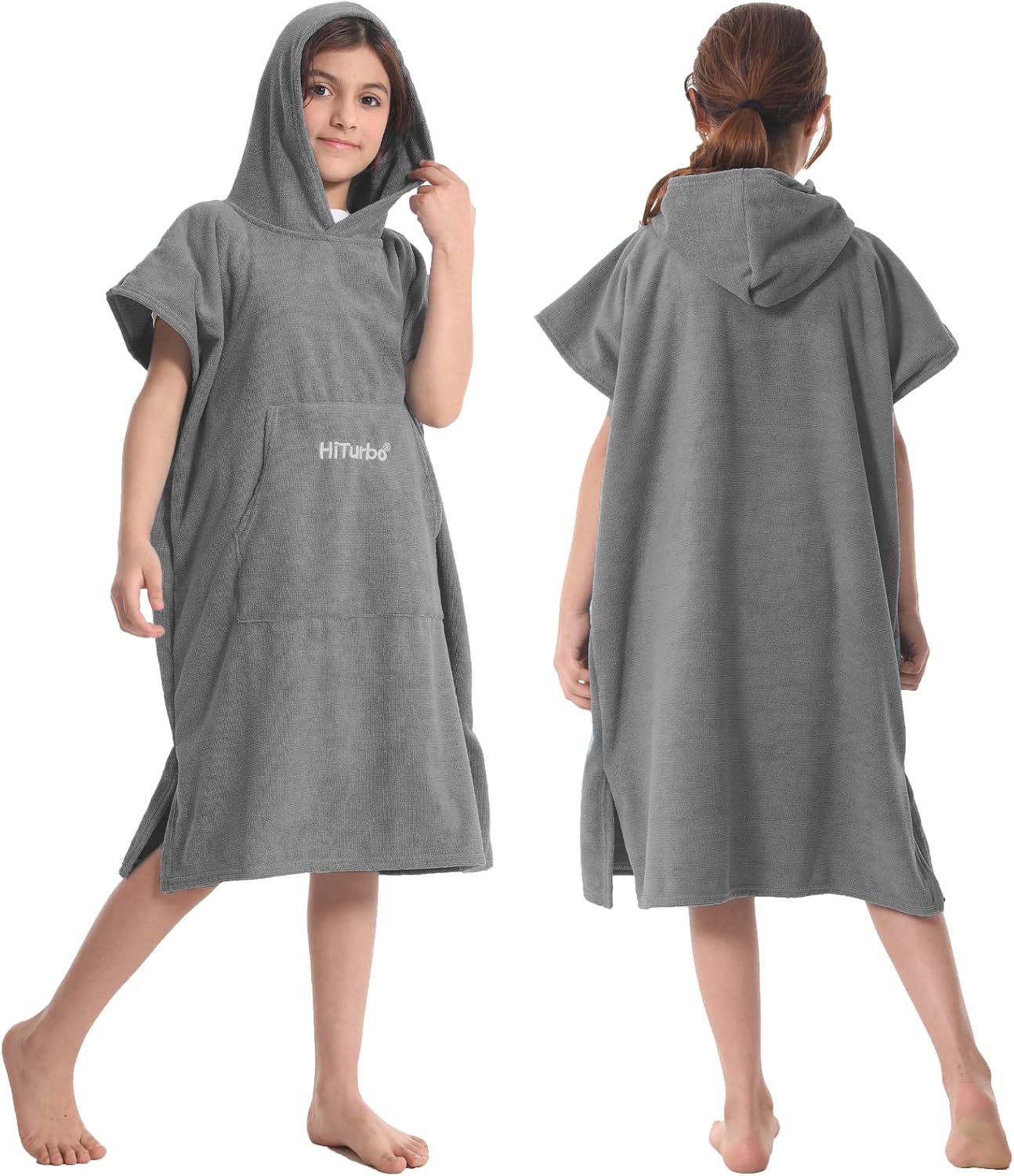 Hiturbo Kids Changing Towel Hoodie - Gray