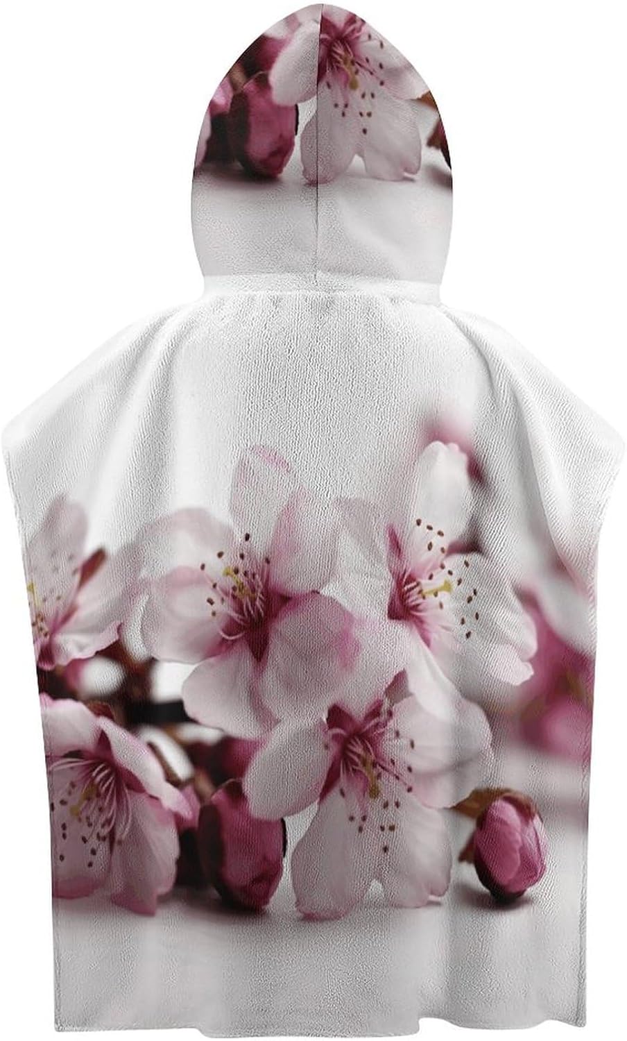Peach Flower Printed Kids Hooded Beach Towel