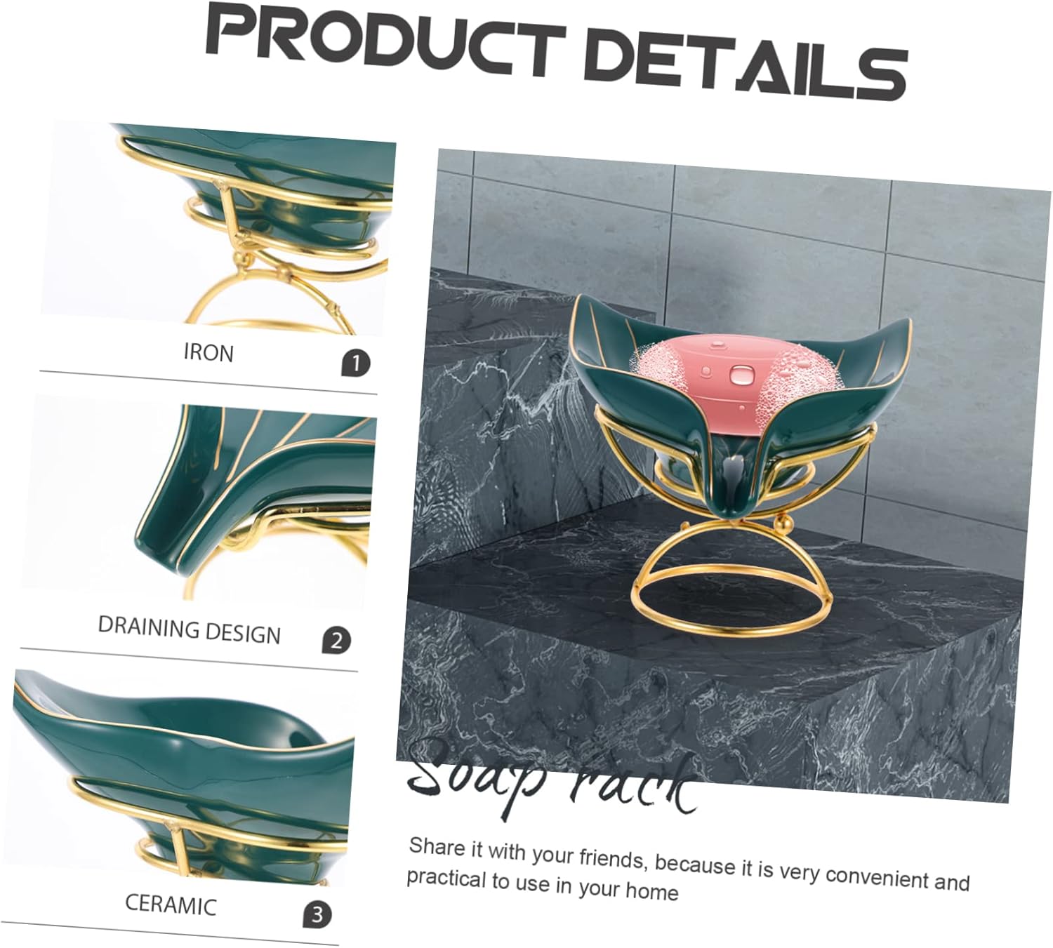 Ciieeo Cute Cartoon Mermaid Soap Holder for Kids Ceramic Bathroom Stand