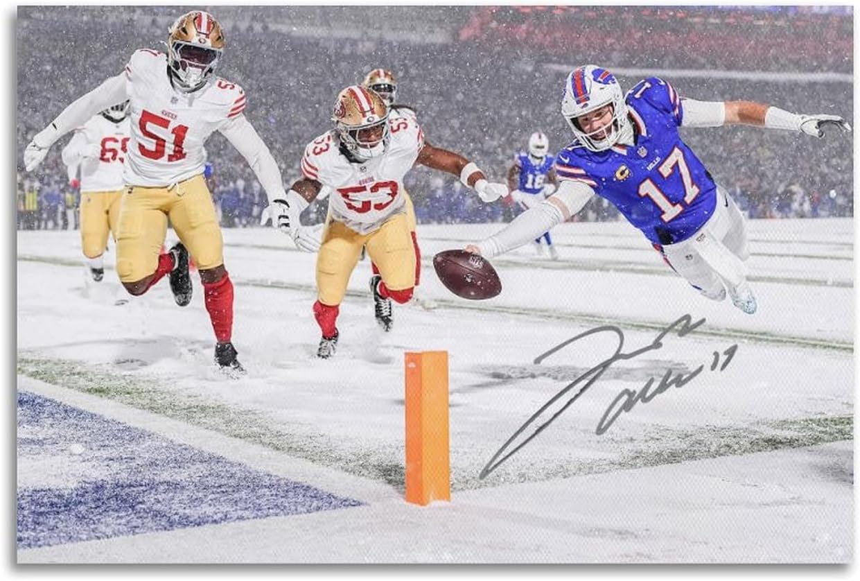 ZHANGYIDUAN Josh Allen Touchdown Canvas Poster Wall Art Decor Print