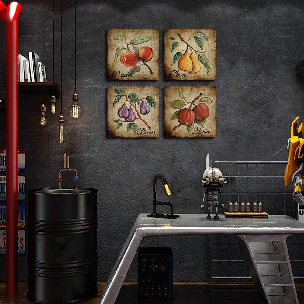 NLKTIYC Fruit Wall Art Set 4 Panels Canvas Print