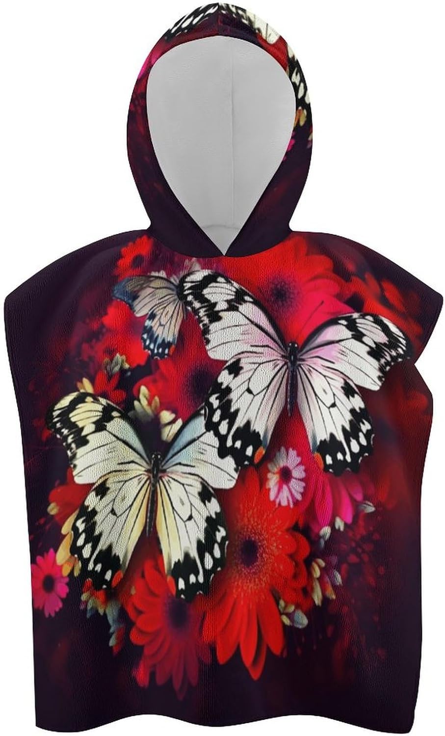 Colorful Kids Hooded Towel with Butterflies
