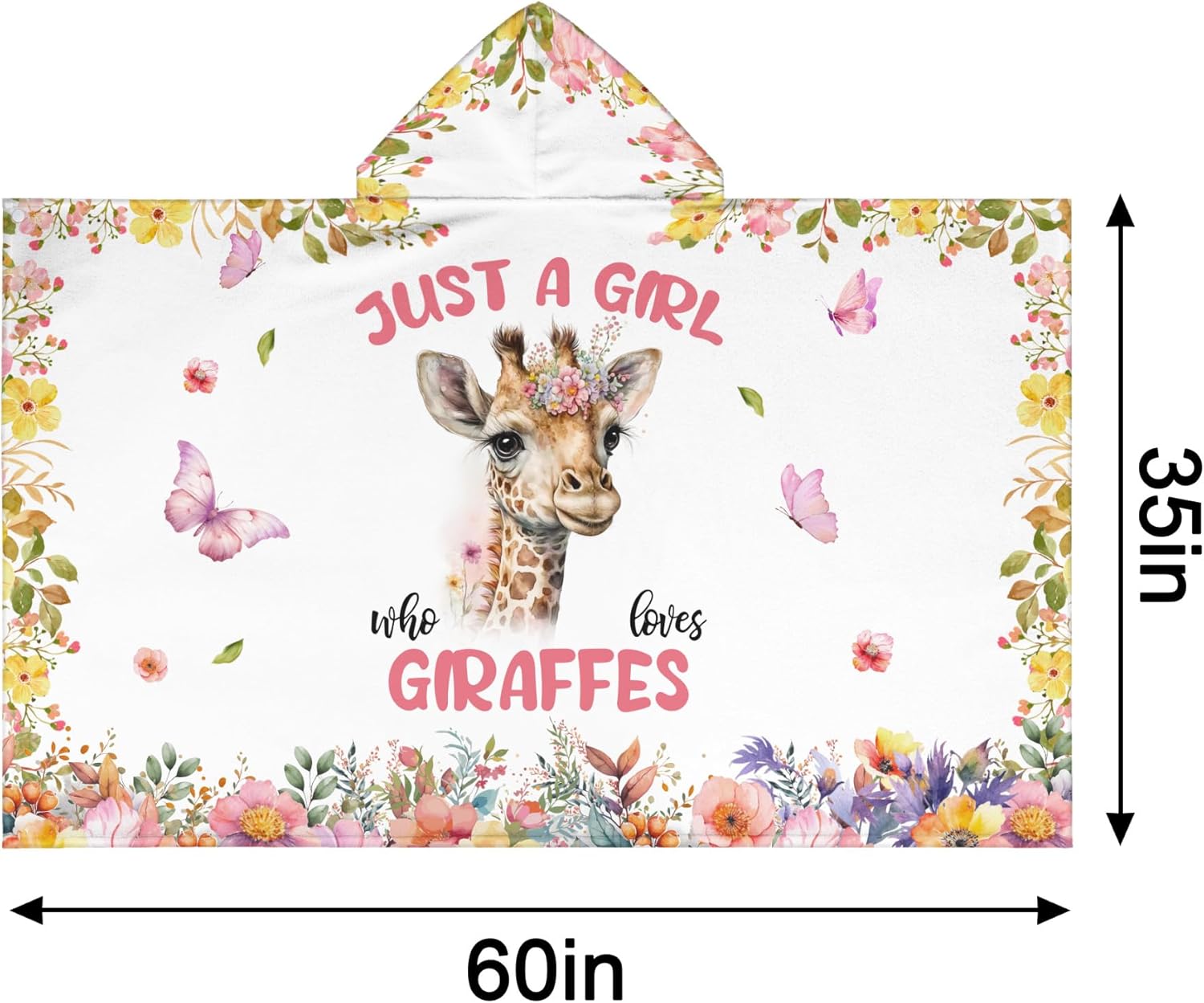 Giraffe Hooded Bath Towels for Girls