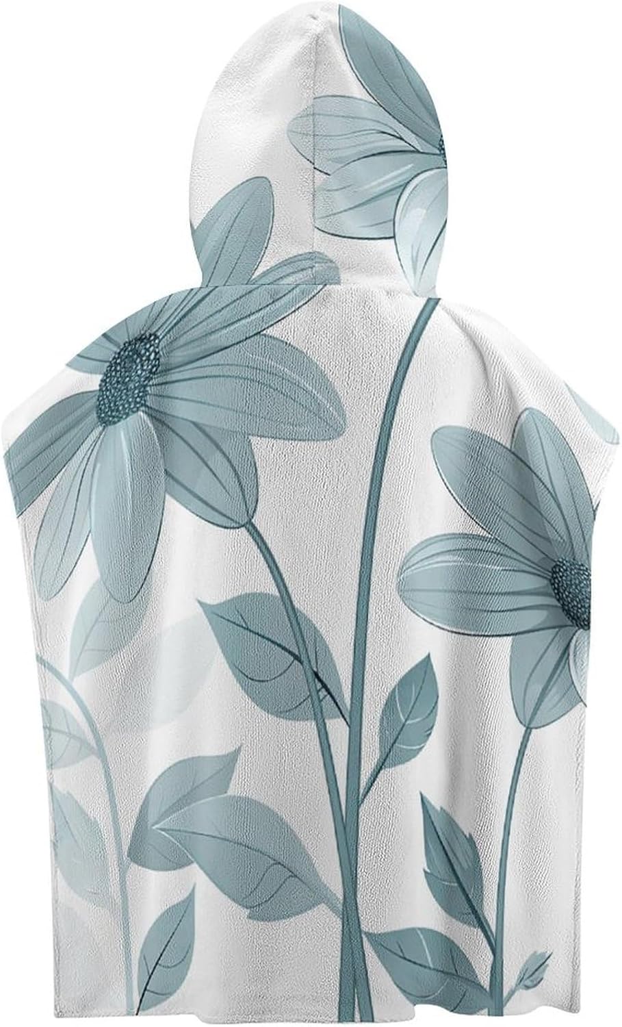 Kids Hooded Bath Towel with Blue Daisies