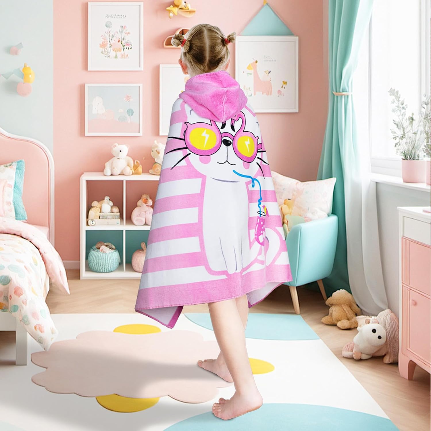 Growell Kids Hooded Bath Towel - Soft Thick Cotton 30x50