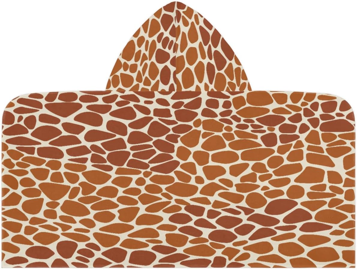 Brown Animal Giraffe Skin Print Kids Bath Towel