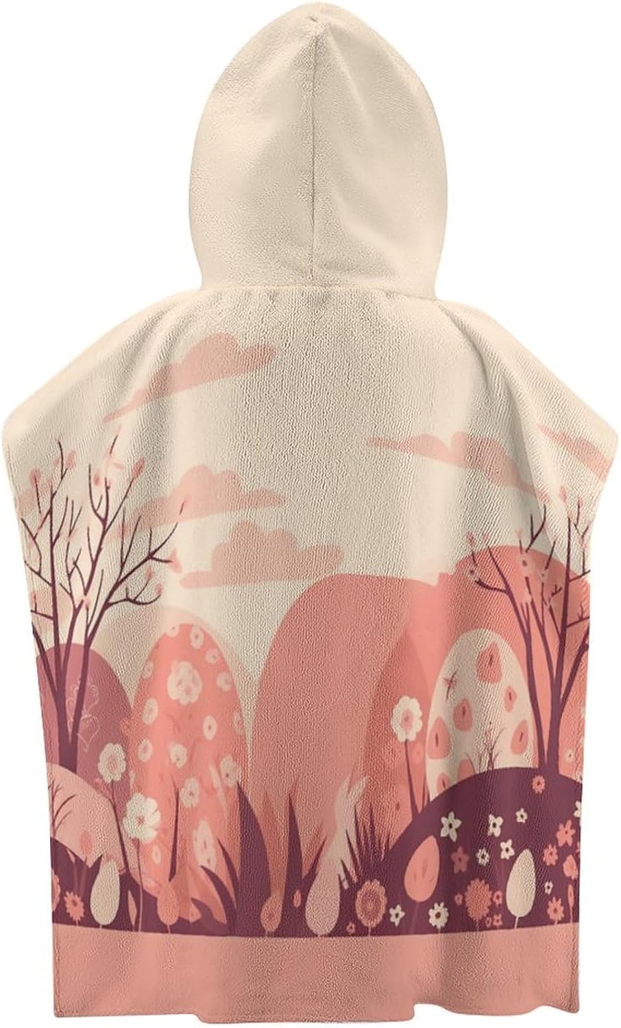Kids Hooded Bath Towel with Mountain Pattern