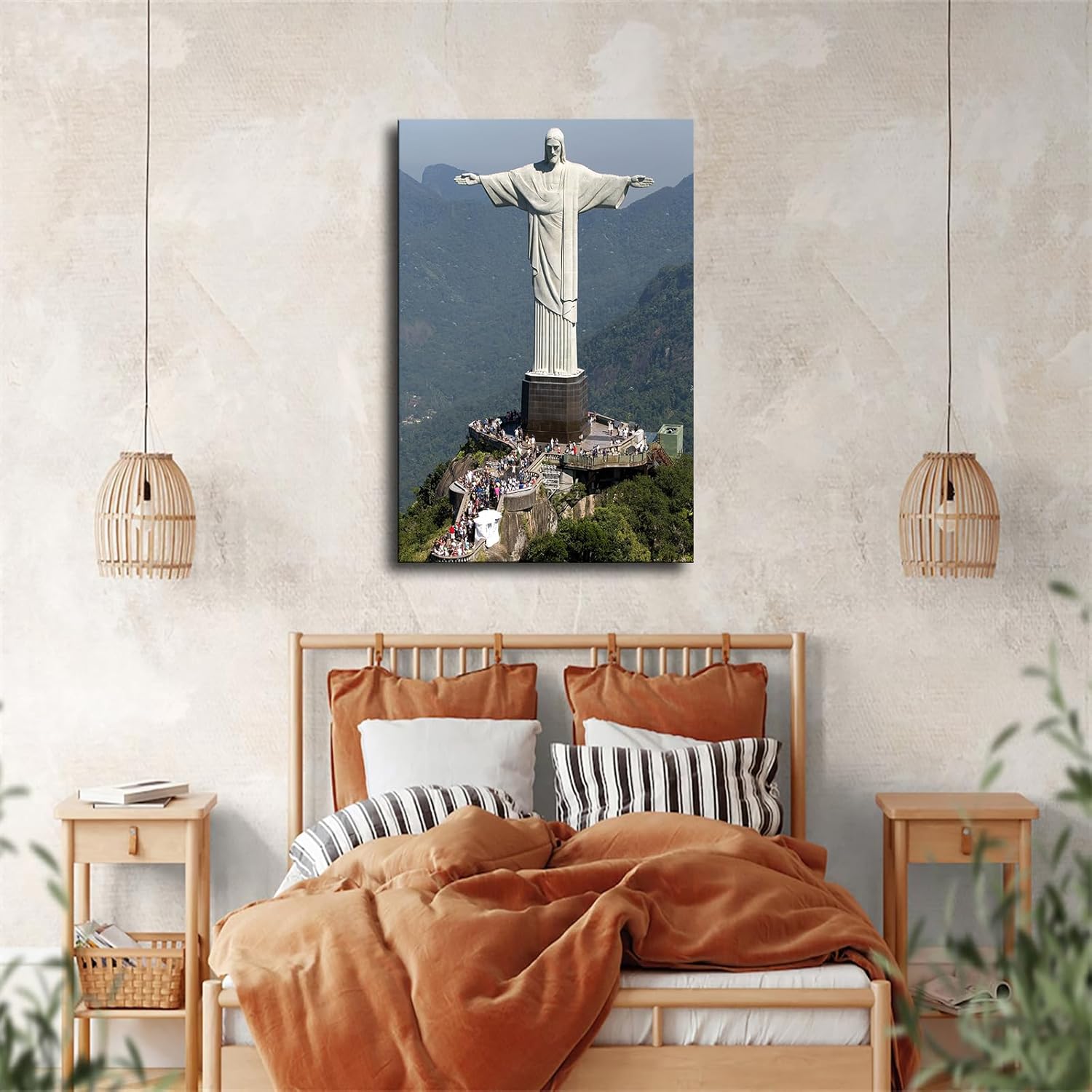 Christ The Redeemer Statue Poster 20x30 Inch Framed Canvas Wall Art Print