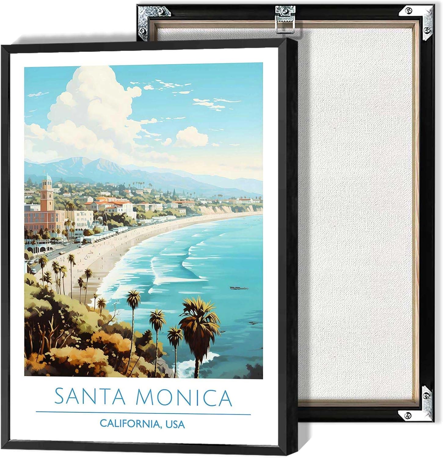 Santa Monica Coast Framed Poster 24x36in