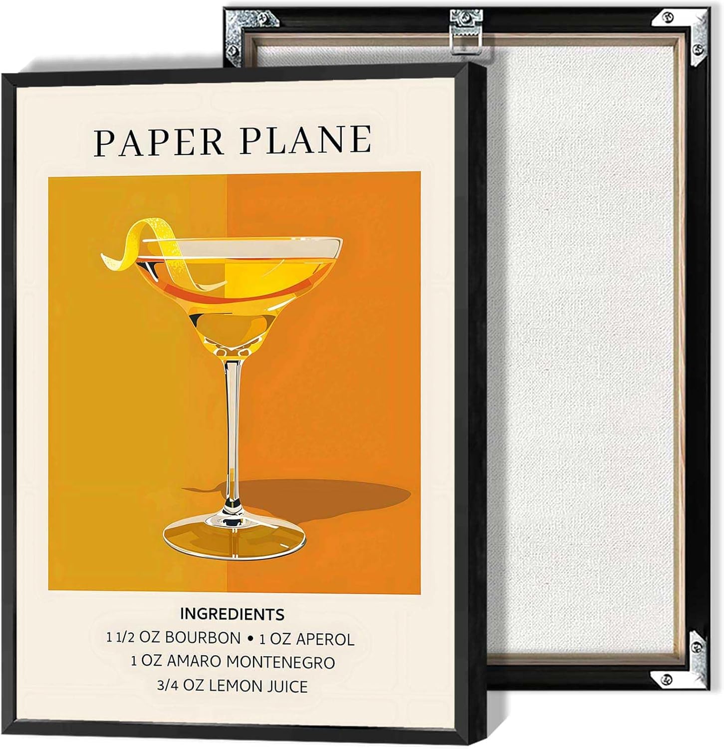 Vintage Cocktail Poster 12x16in Framed Wall Art