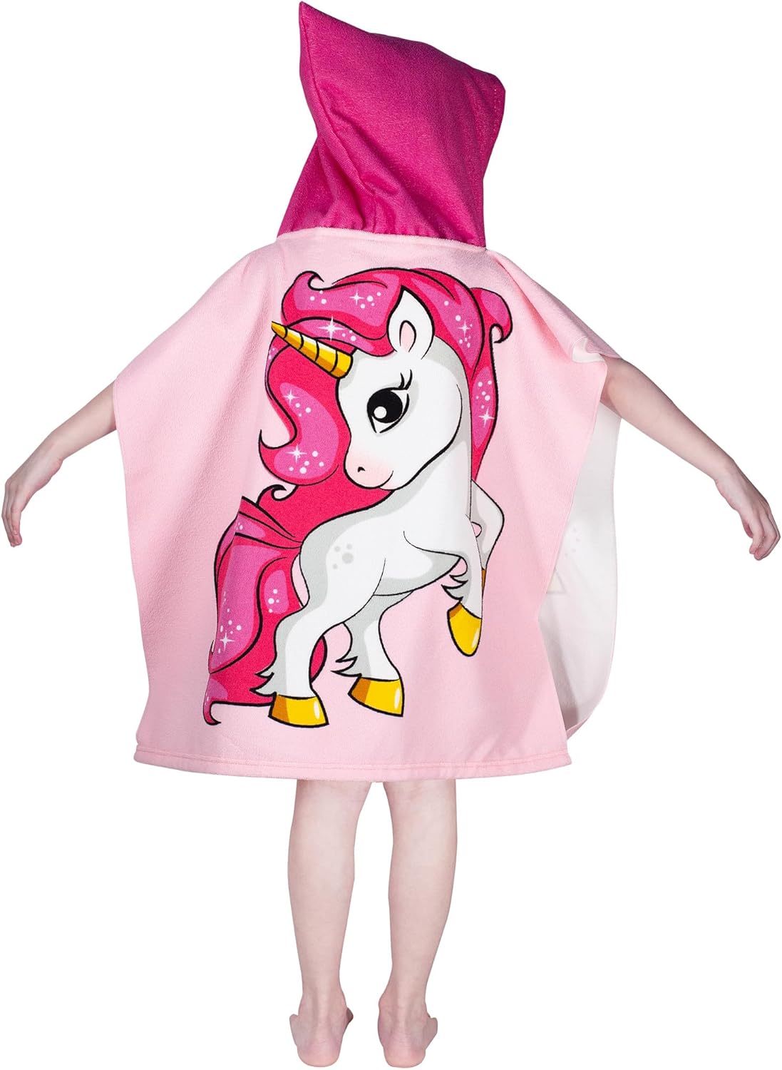 Growell Hooded Kids Beach Towel - Unicorn Pink