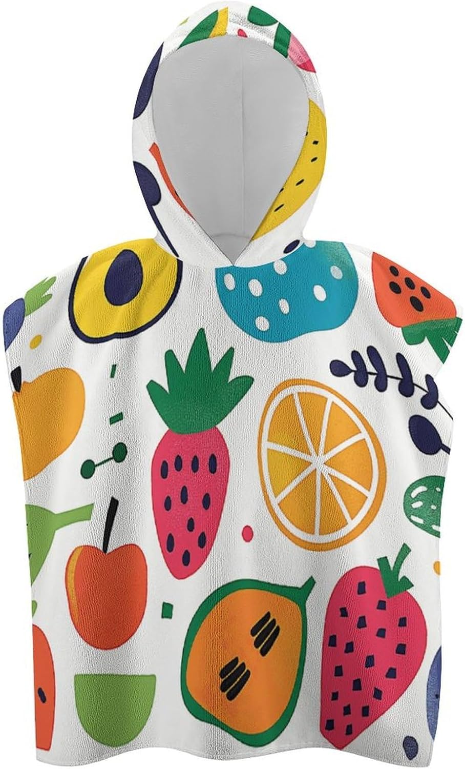Kids Hooded Bath Towel with Fruit Print