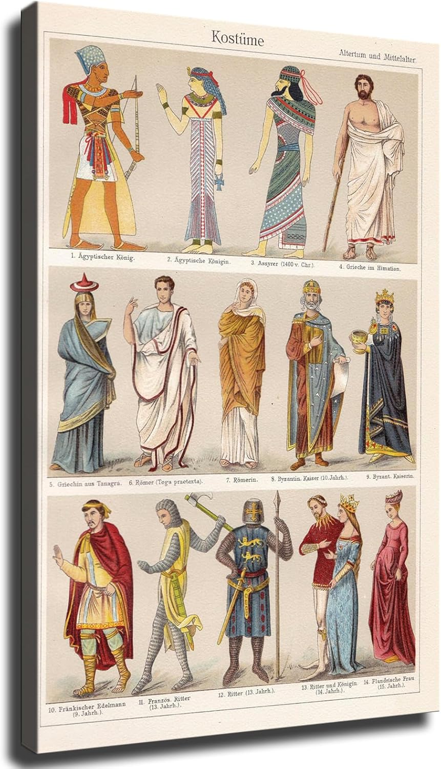 Antiquity And Middle Ages Clothing Poster Canvas HD Wall Art