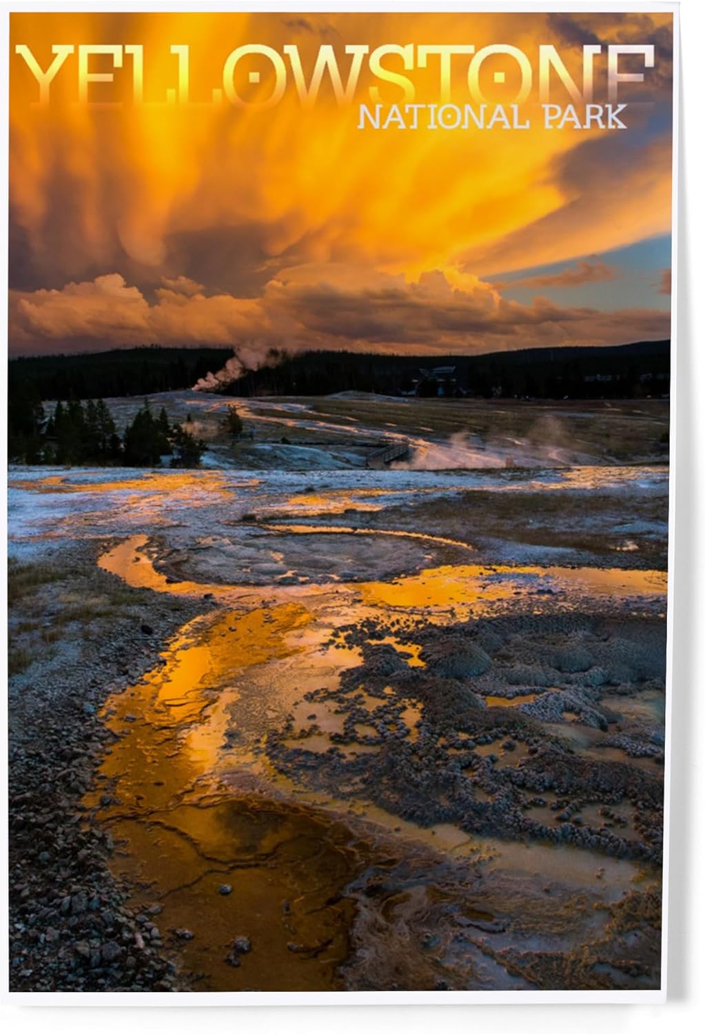 Lantern Press 8x12 Art Print Yellowstone Yellow Sky