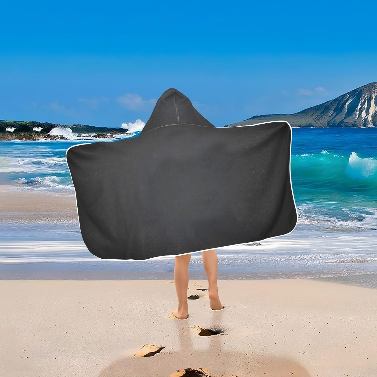 Xigua Abstract Gradient Black Kids Hooded Towel