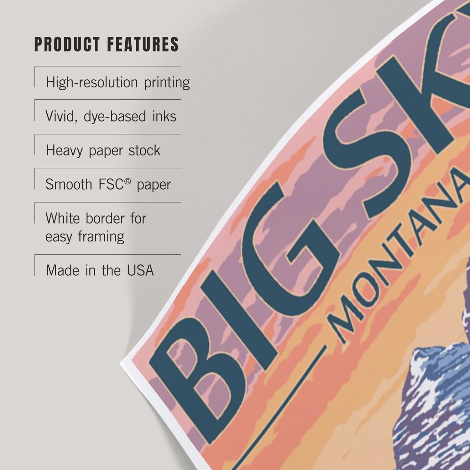 Lantern Press 8x12 Art Print Big Sky Montana Bear and Spring Flowers