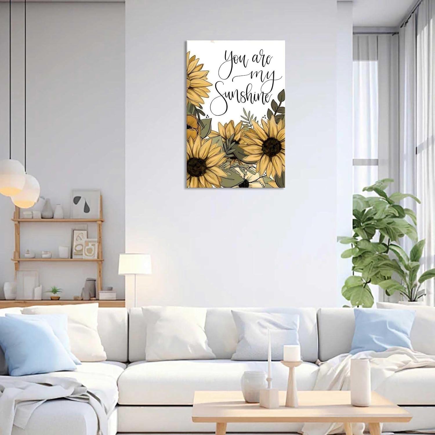 Sunflower Motivational Poster You Are My Sunshine 16x24 Framed Wall Art