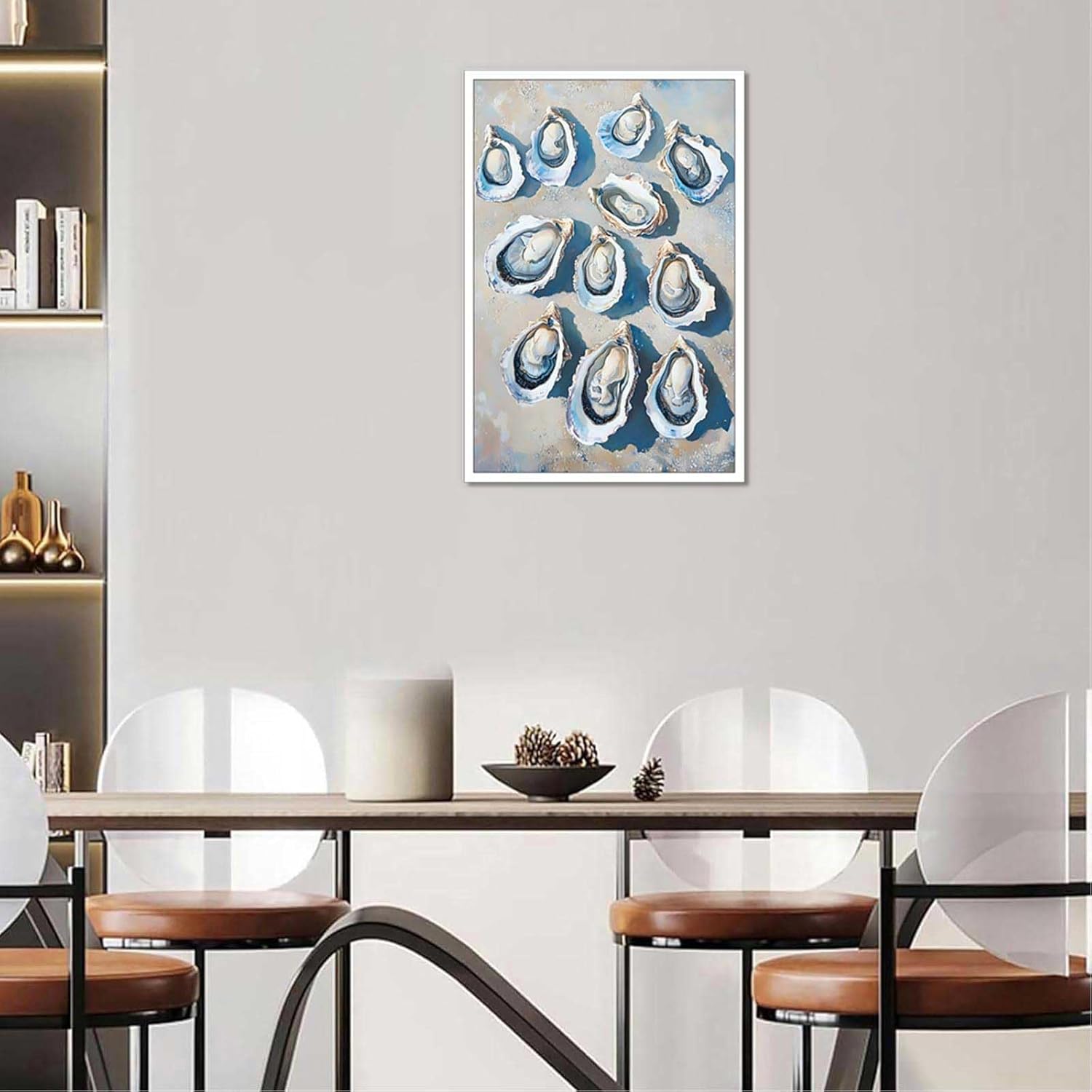 Retro Simple Oyster Poster 12x16in Unframed