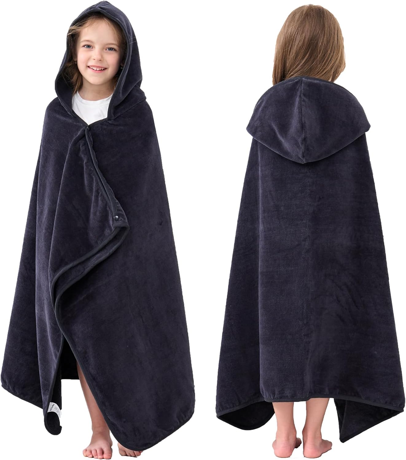 Hiturbo Kids Hooded Bath Towel - Black