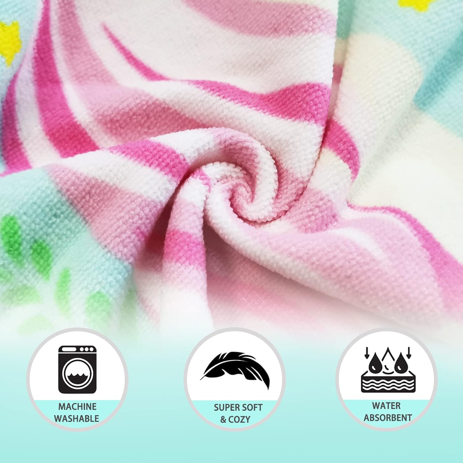 NovForth Kids Mermaid Hooded Beach Towel