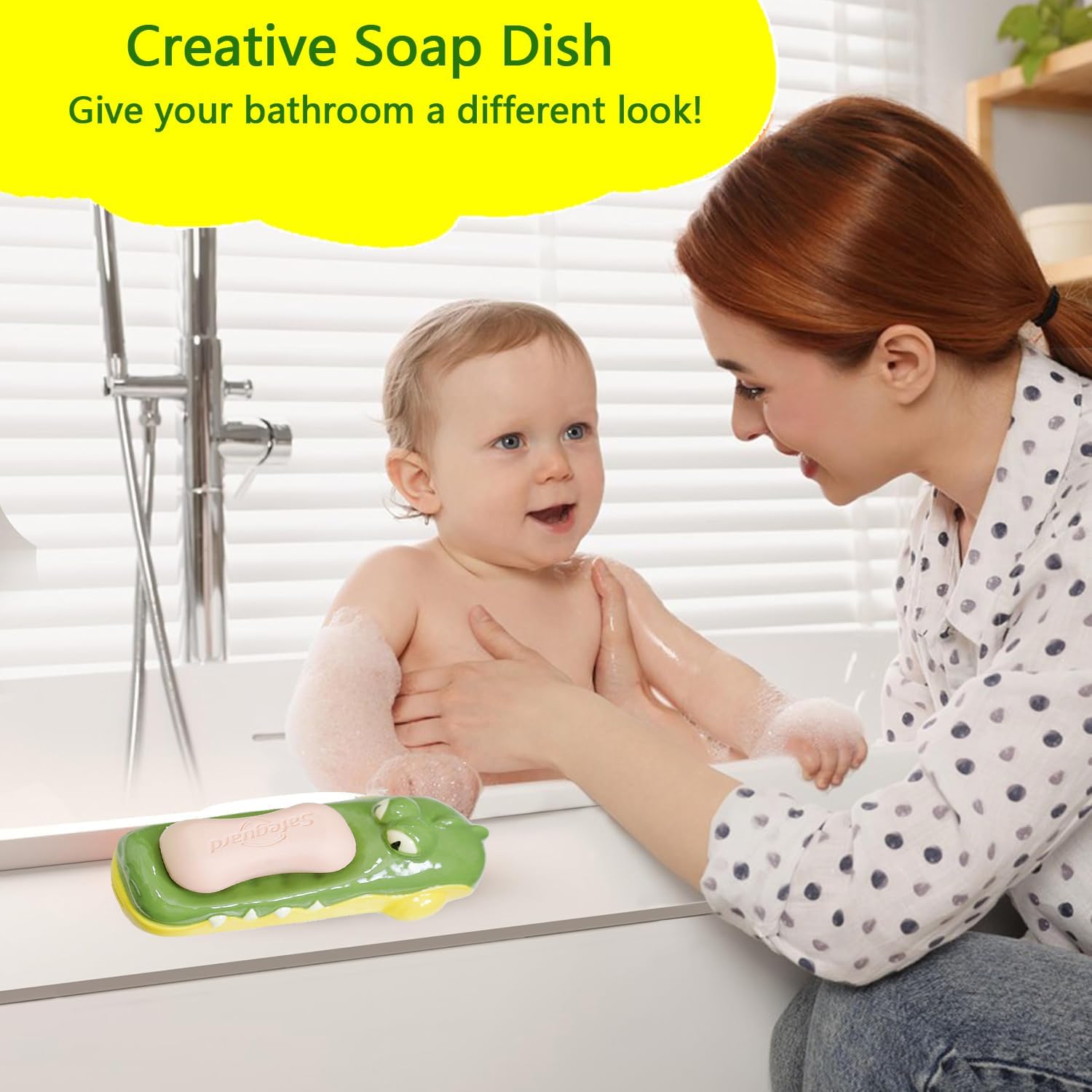 UAYBABU Crocodile Soap Dish Self-Draining Kitchen Sink Organizer