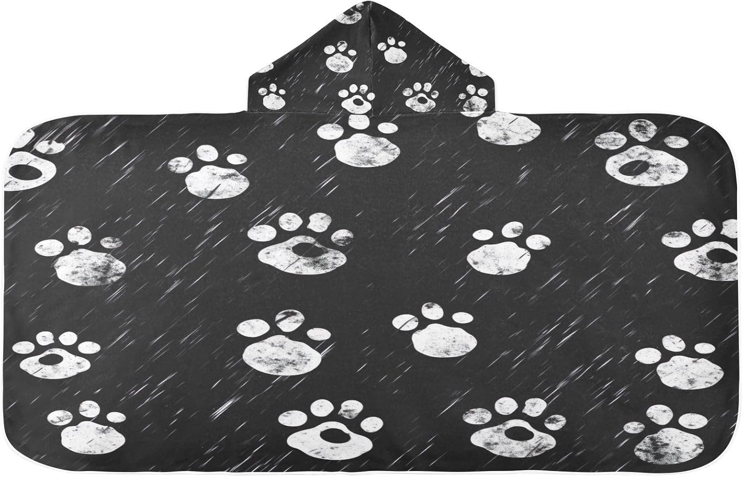 Blueangle Kids Bath Towel with Dog Paw Print Design