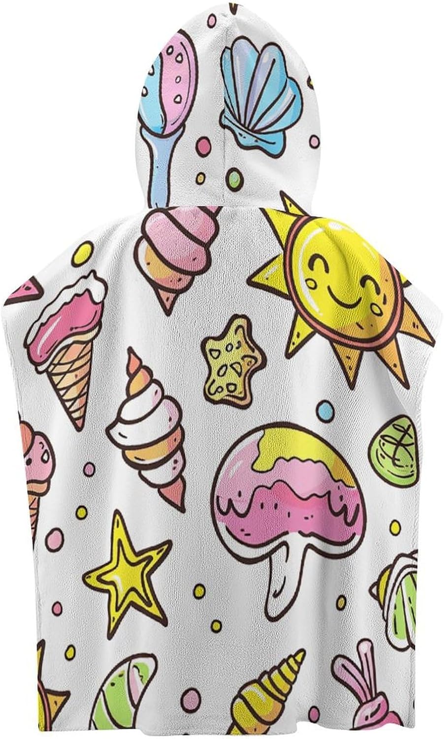 Kids Bath Towel with Hood Graffiti Design