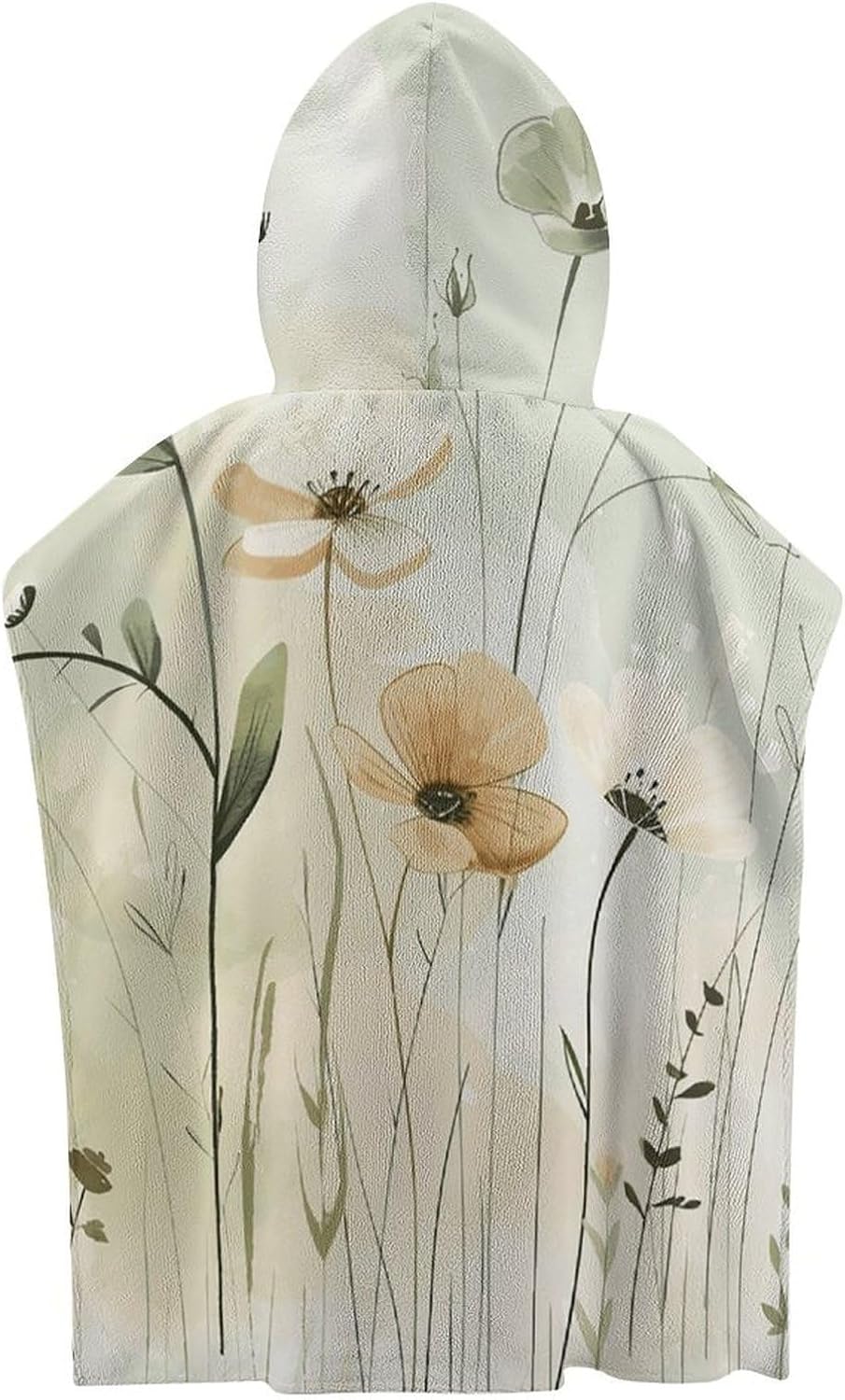 Kids Hooded Beach Towel with Delicate Flower Print
