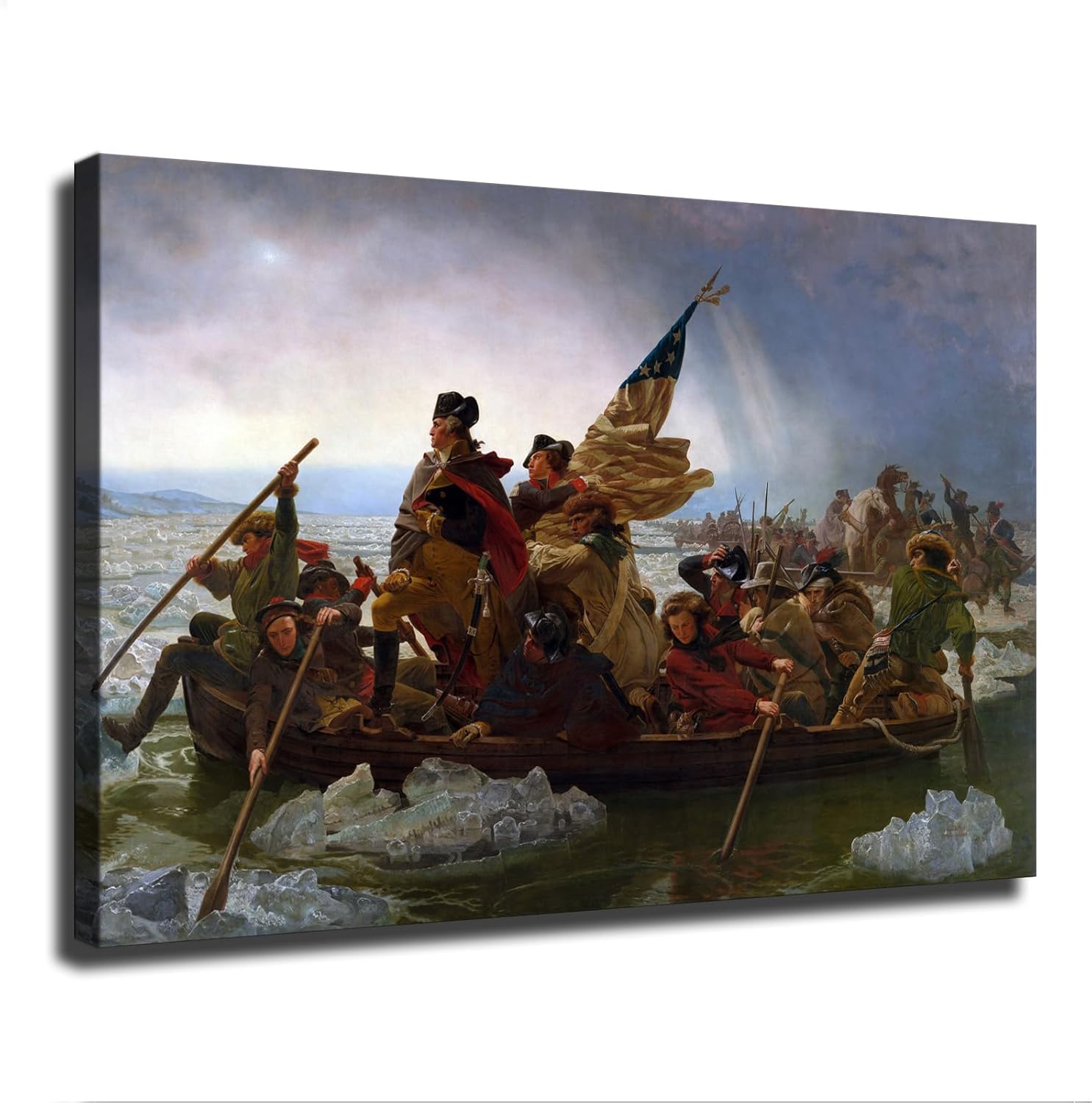 George Washington Crossing The Delaware Poster Canvas Wall Art Print 24x36inch Unframed