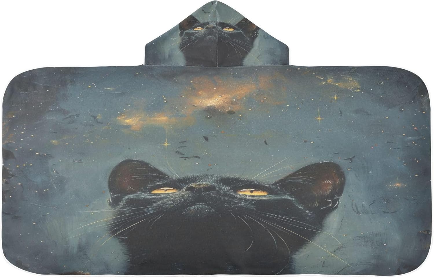 Cat Starry Sky Hooded Towel for Kids