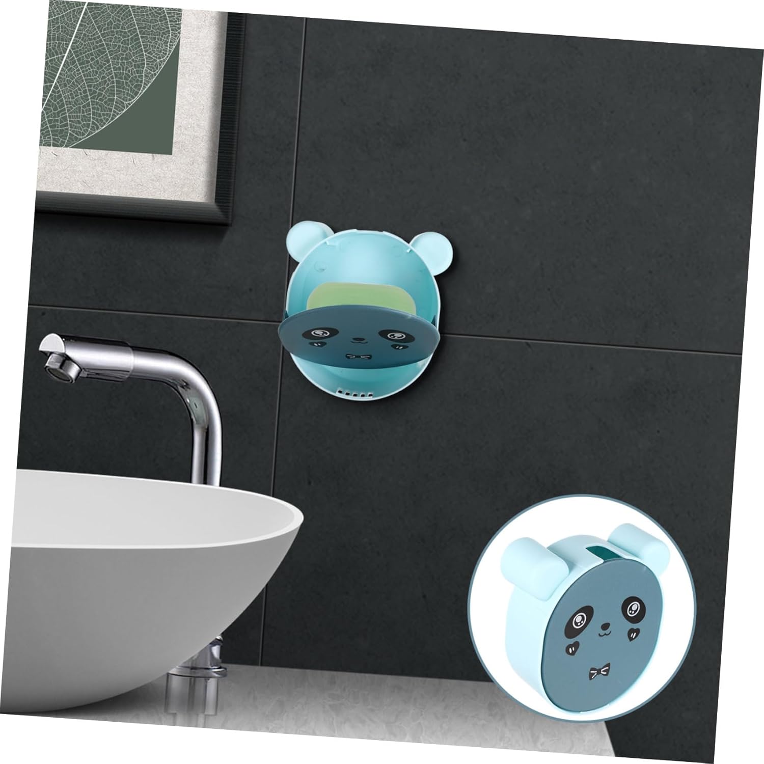 ABOOFAN Wall Mounted Cartoon Soap Holder with Drainage