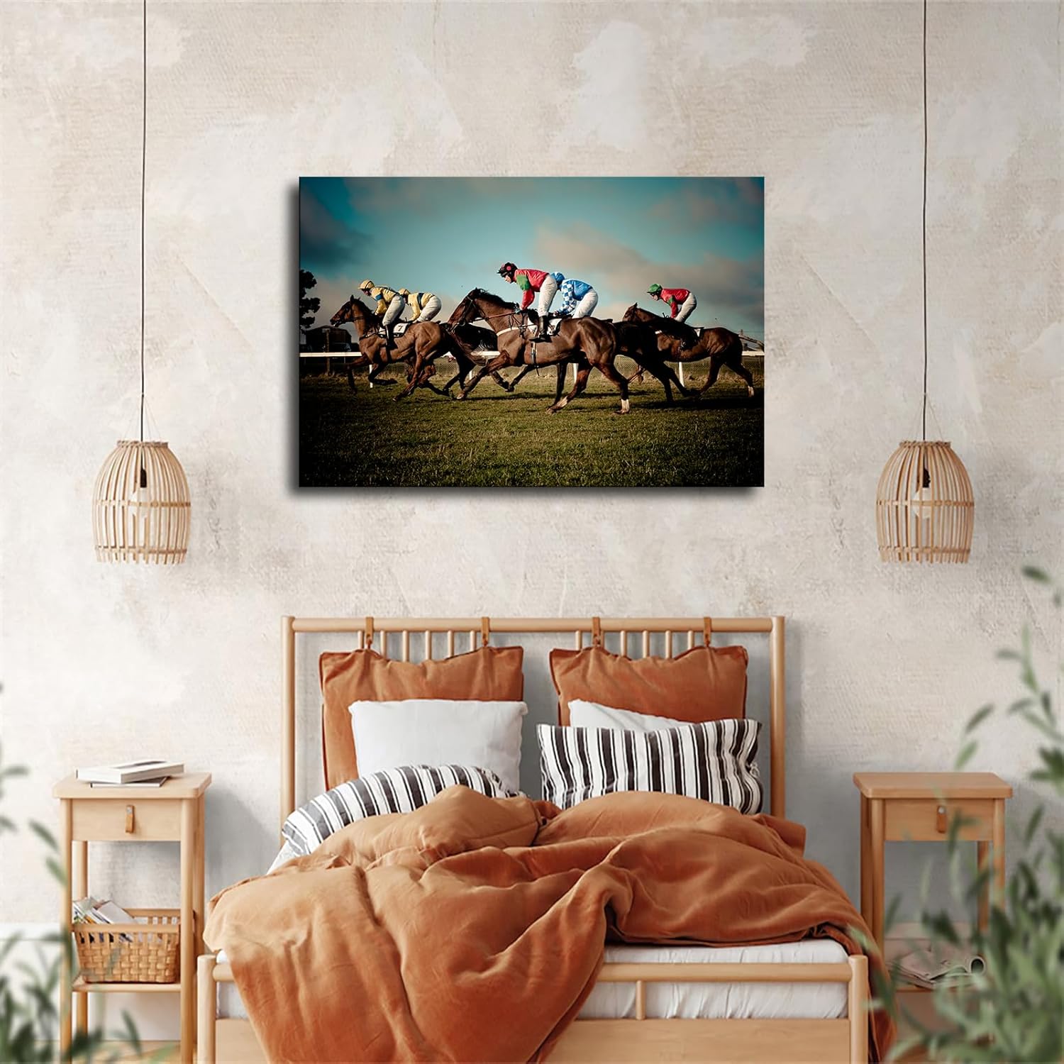 Horse Racing Equestrian Canvas Poster Framed Wall Art 20x30inch