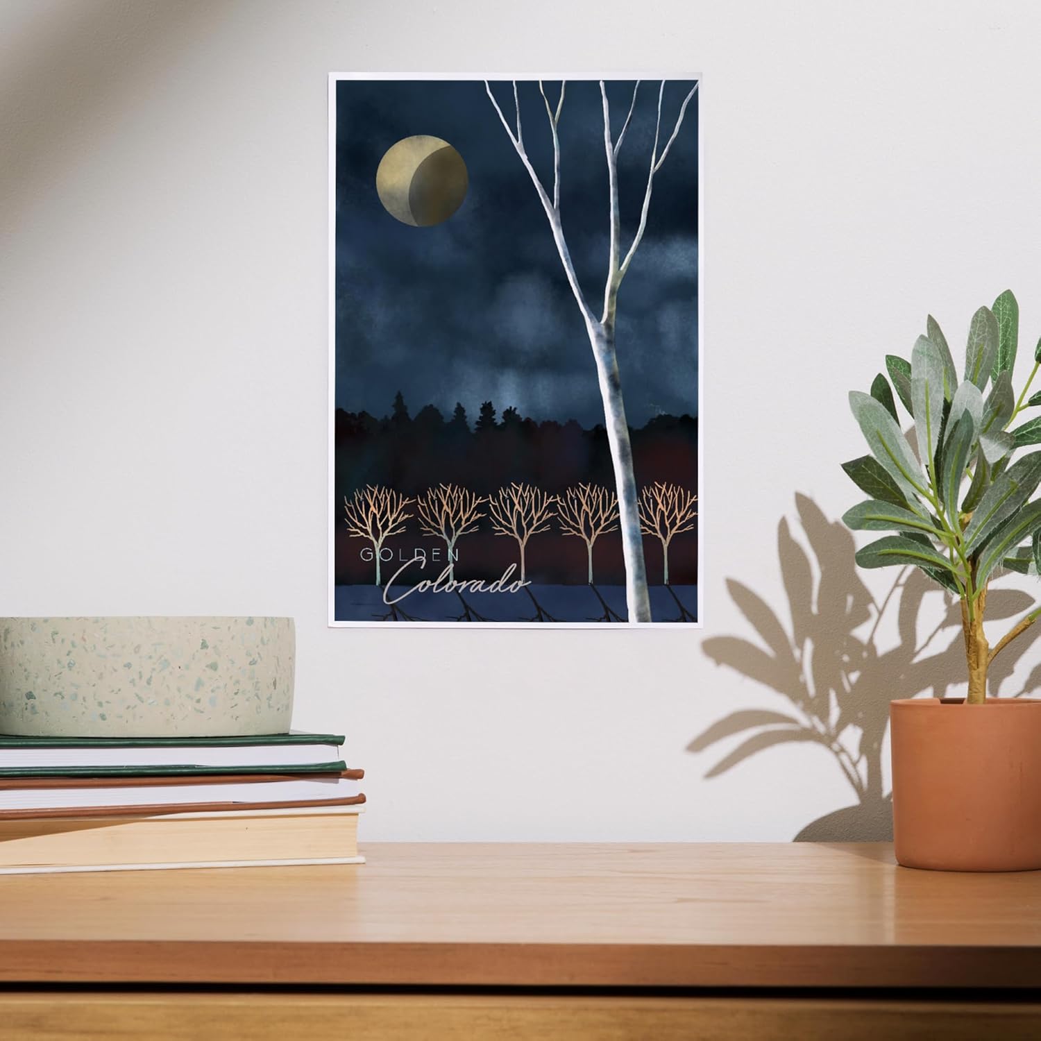 Lantern Press 8x12 Art Print Winter Night Sky