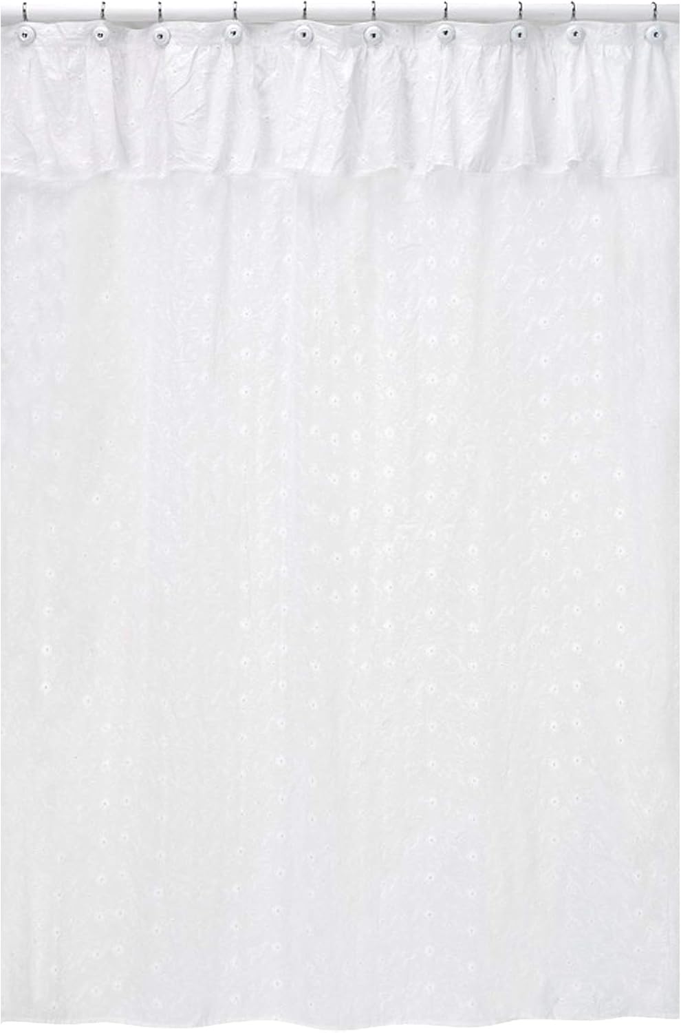 Sweet Jojo Designs White Eyelet Kids Shower Curtain